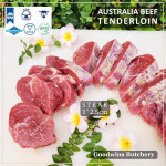 Beef Tenderloin frozen Australia (A) BUDGET steak cuts 2" 5cm price for 2pcs 600gr (eye fillet mignon daging sapi has dalam) brand NOLAN / McPHEE / CAG